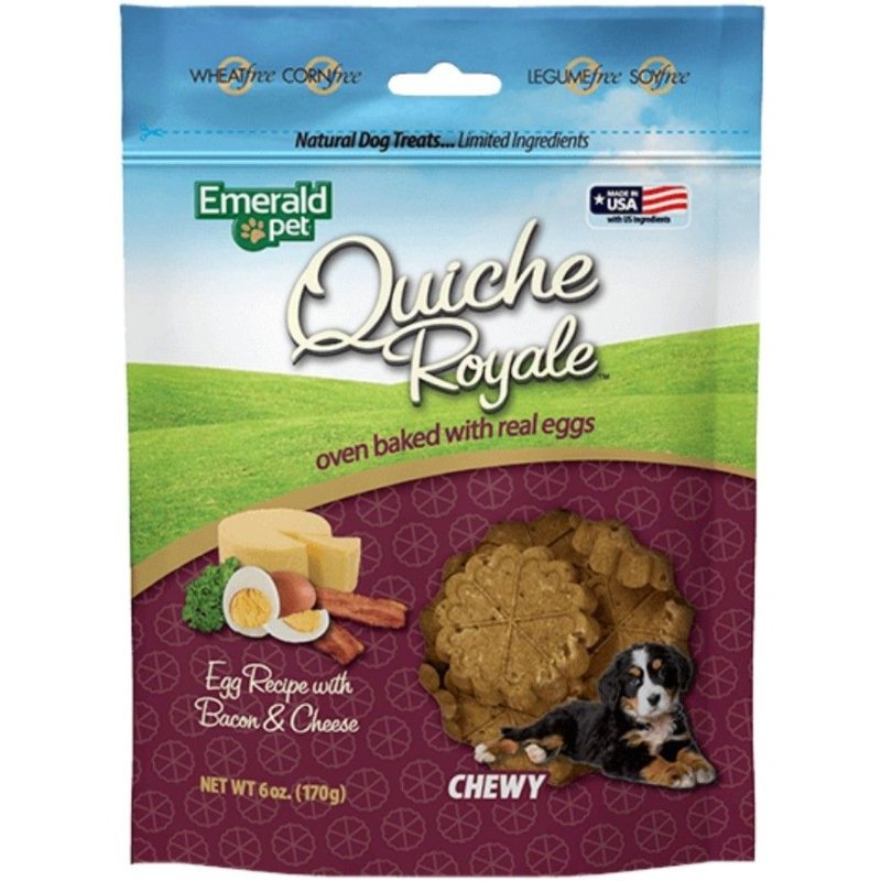 Emerald Pet Quiche Royal Bacon and Cheese Treat for Dogs - 6 oz Emerald Pet Quiche Royal Bacon and Cheese Treat for Dogs - 6 oz