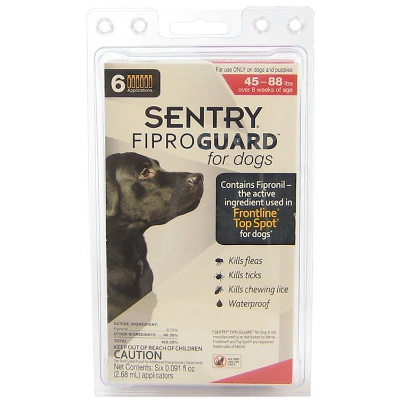 Sentry FiproGuard for Dogs - Dogs 45-88 lbs (6 Doses) Sentry FiproGuard for Dogs - Dogs 45-88 lbs (6 Doses)